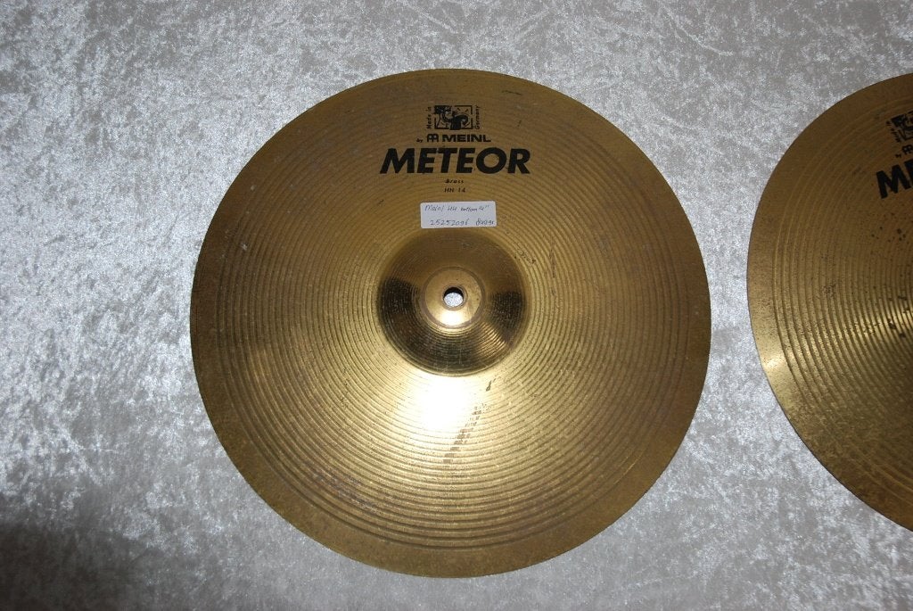 Meinl Meteor brass 14 hihats 750/849gr 14 inch  <25252096>, Gebruikt, ., Drums of Percussie, Ophalen of Verzenden
