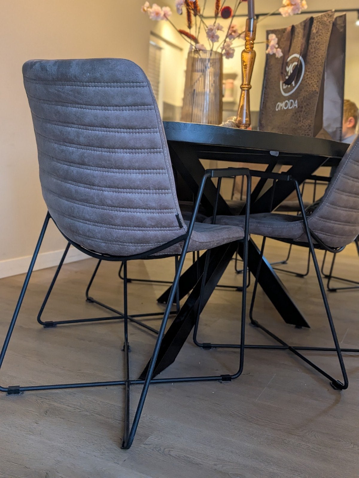 6 eetkamerstoelen taupe, Huis en Inrichting, Ophalen, Overige kleuren, Zo goed als nieuw, Stof