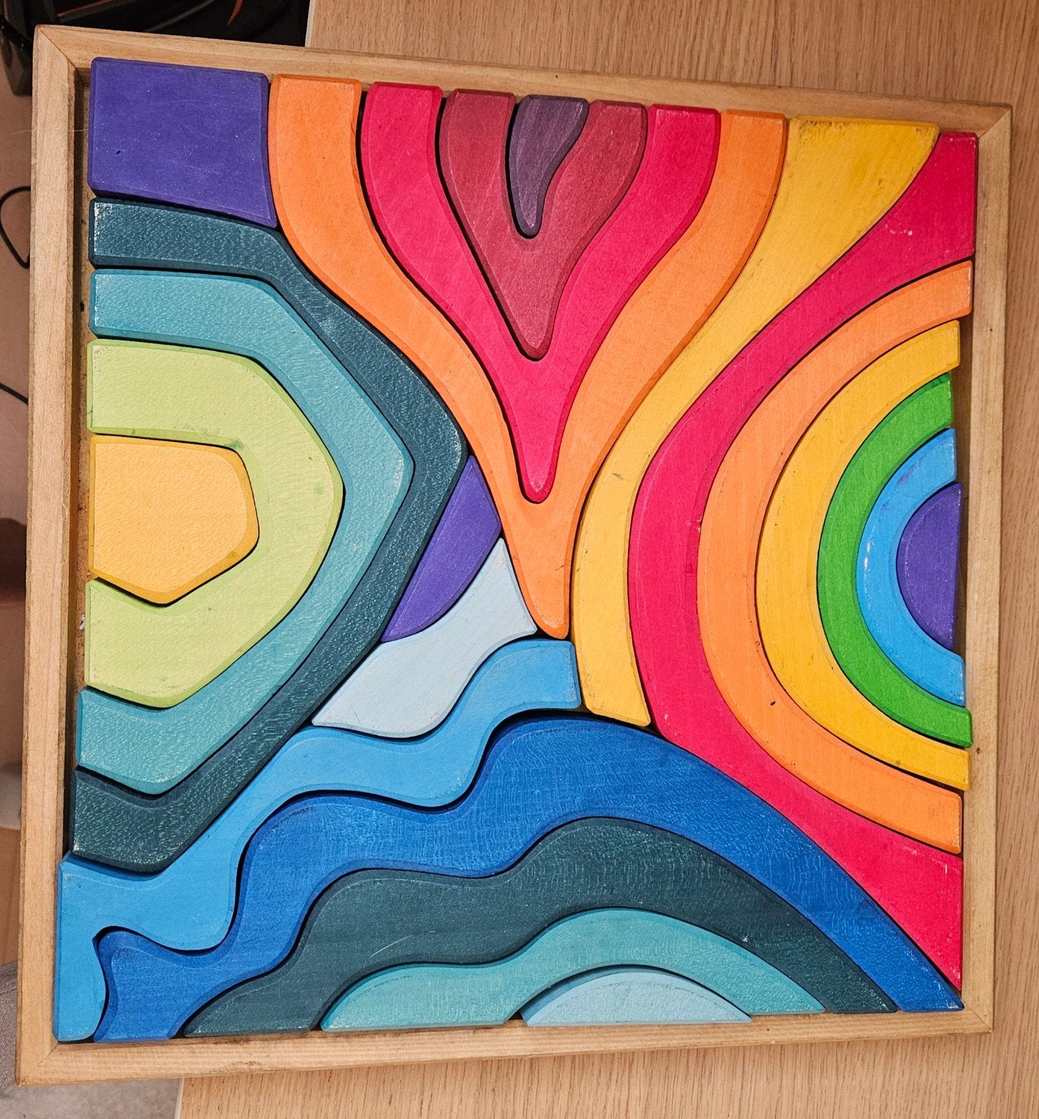 Grimm's elementen puzzel grote variant, Ophalen of Verzenden, 10 tot 50 stukjes, Gebruikt, Van hout
