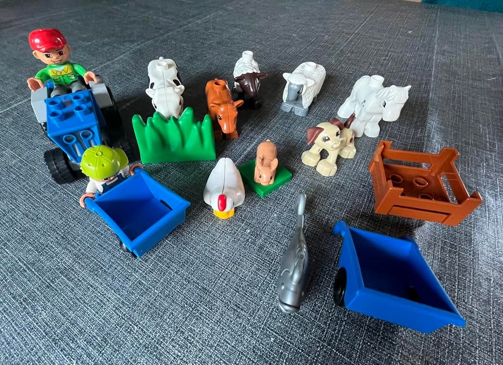 LEGO DUPLO Boerderij, dieren, tractor en poppetjes, Ophalen of Verzenden, Zo goed als nieuw, Duplo