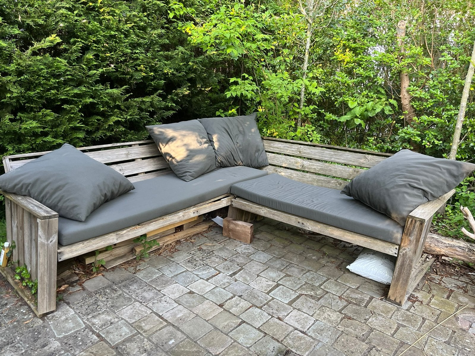 Gratis steigerhouten loungeset, Ophalen, Gebruikt, 6 zitplaatsen, Steigerhout