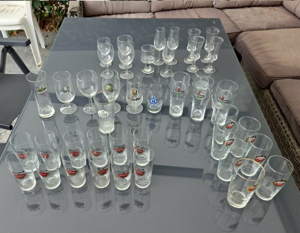 Set Bierglas / Bierglas / Champagne Cognac glas / Borrelglas, Verzamelen, Glas en Borrelglaasjes, Ophalen of Verzenden, Zo goed als nieuw