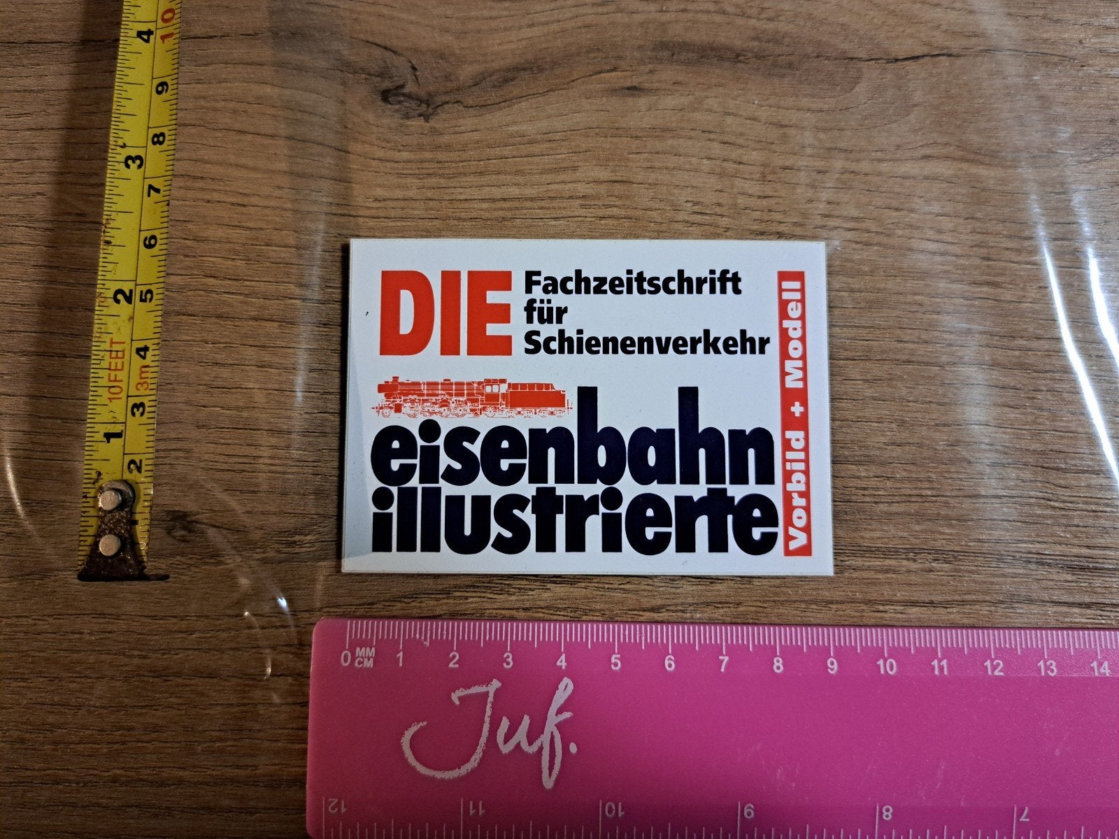 Sticker Die Eisenbahn illustrierte Vorbild & Modell, Ophalen of Verzenden, Zo goed als nieuw, Bedrijf of Vereniging