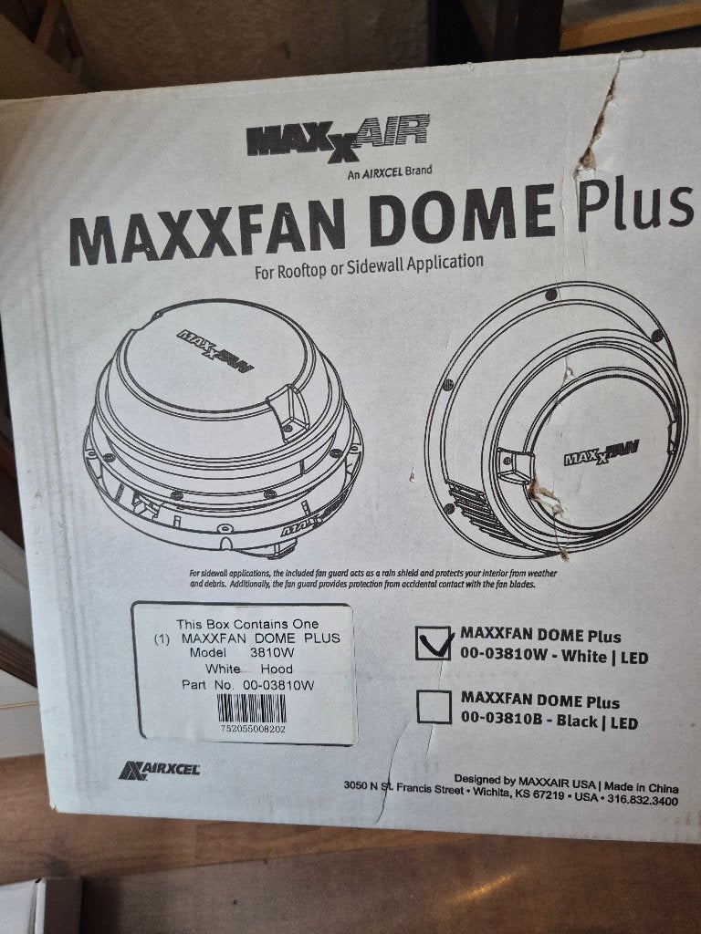 Maxfann Dome Plus wit (dak)ventilator, Caravans en Kamperen, Camper-accessoires, Ophalen of Verzenden, Nieuw