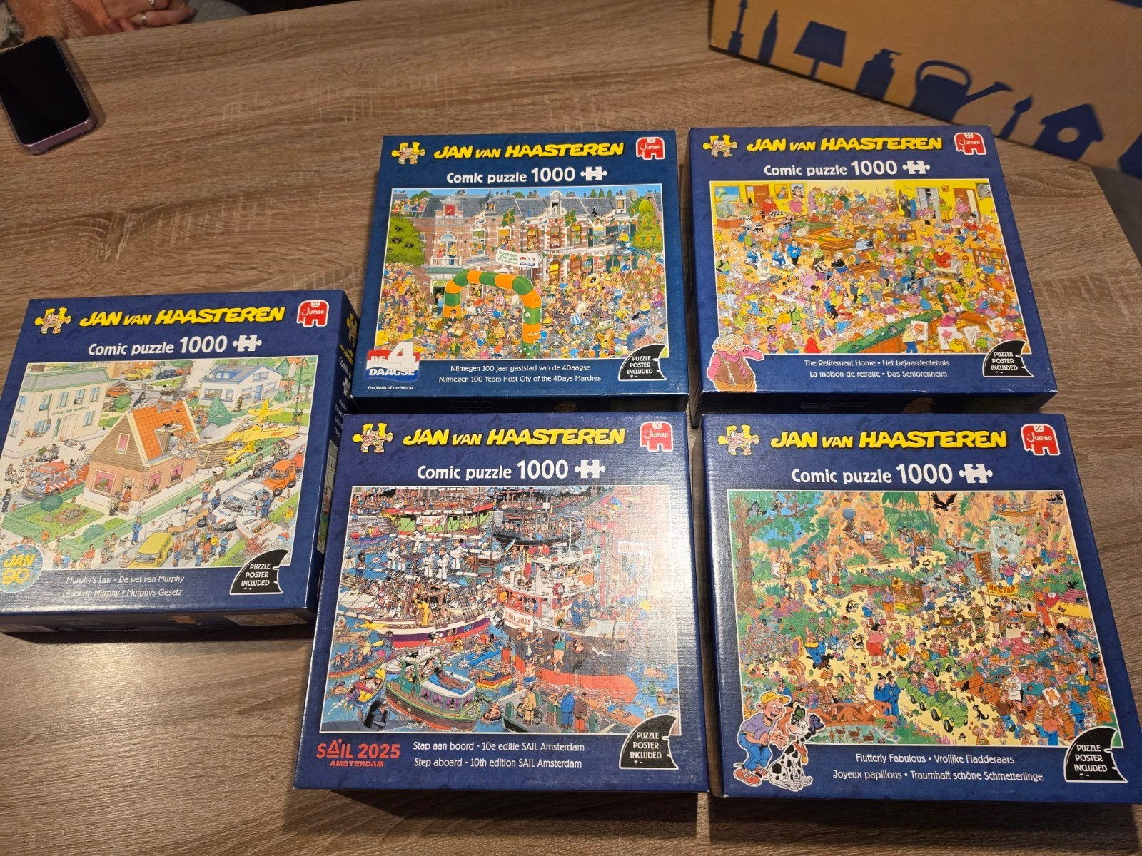 5x van haasteren puzzels 1000 stukjes, Ophalen of Verzenden, 500 t/m 1500 stukjes, Zo goed als nieuw