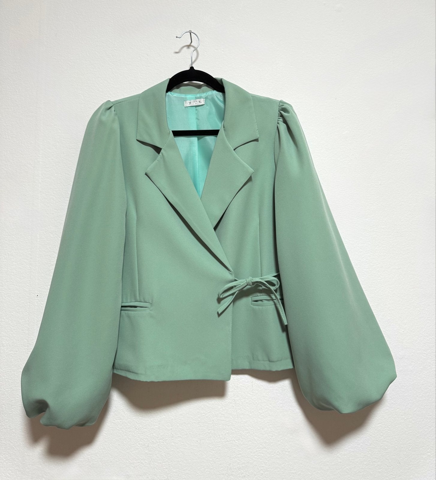 New Collection Groen blazer met Ballonmouwen Maat S/M, Kostuum of Pak, Verzenden, Nieuw, Maat 36 (S)