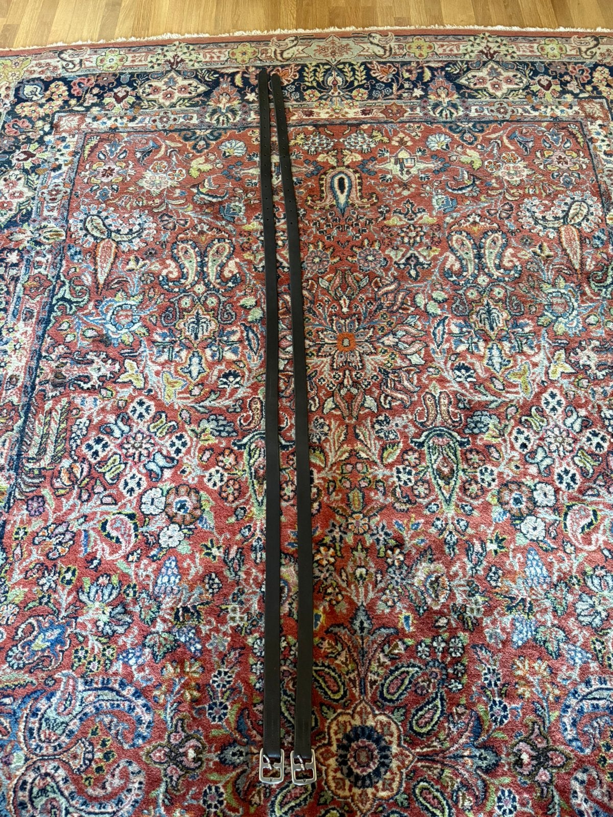 Stijgbeugel riemen zadel leder zwart 1.62 cm, Dieren en Toebehoren, Paarden en Pony's | Hoofdstellen en Tuigage, Ophalen of Verzenden