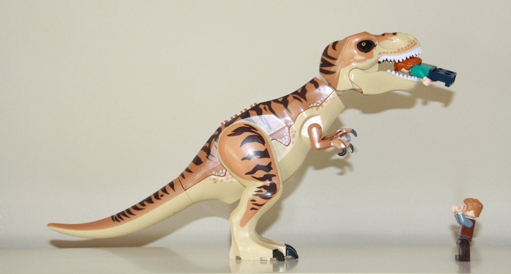 NIEUWE Jurassic dino Tyrannosaurus Rex T-Rex beige, Ophalen of Verzenden, Nieuw