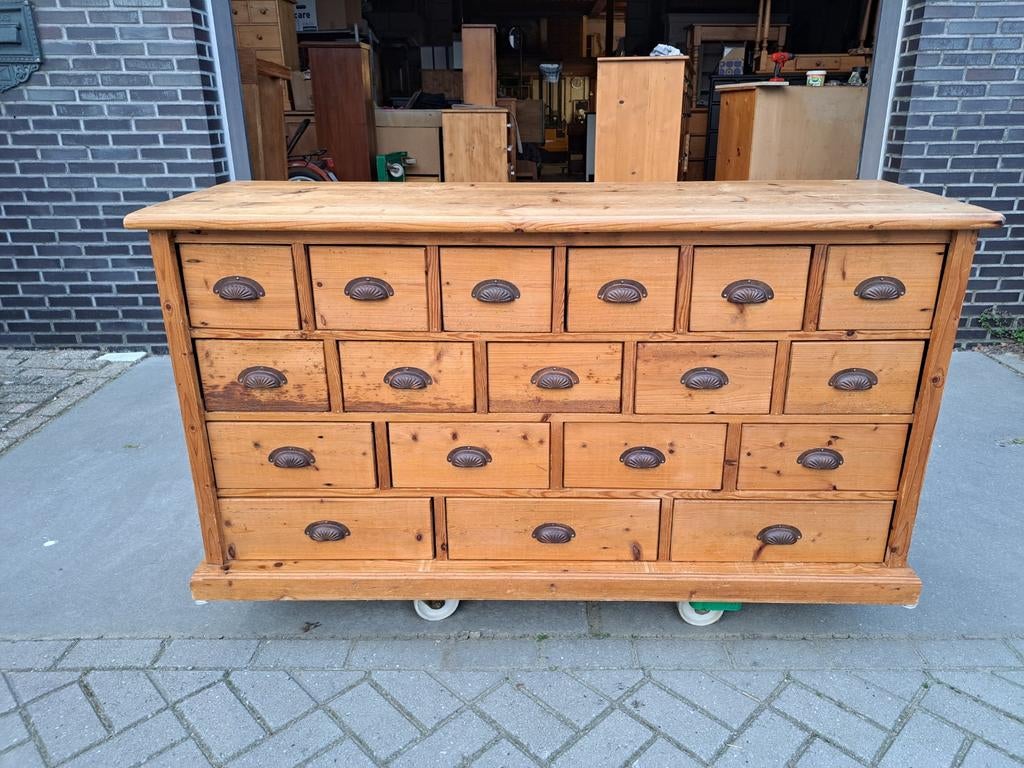 Oud grenen ladekast schelp greep, Ophalen, RoDeKo Volendam, R.kooij65@gmail.com, Gebruikt