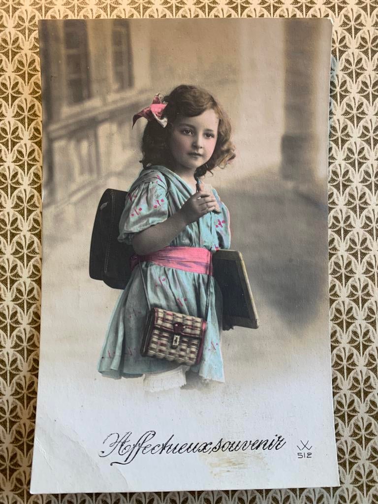 1911 Op weg naar school, Ophalen of Verzenden, Voor 1920, Gelopen, Kinderen