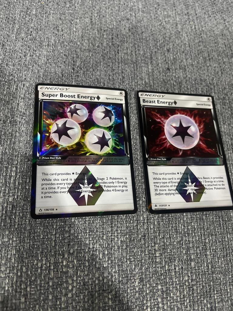 Pokémon Energy Kaarten - Super Boost & Beast Energy, Ophalen, Zo goed als nieuw