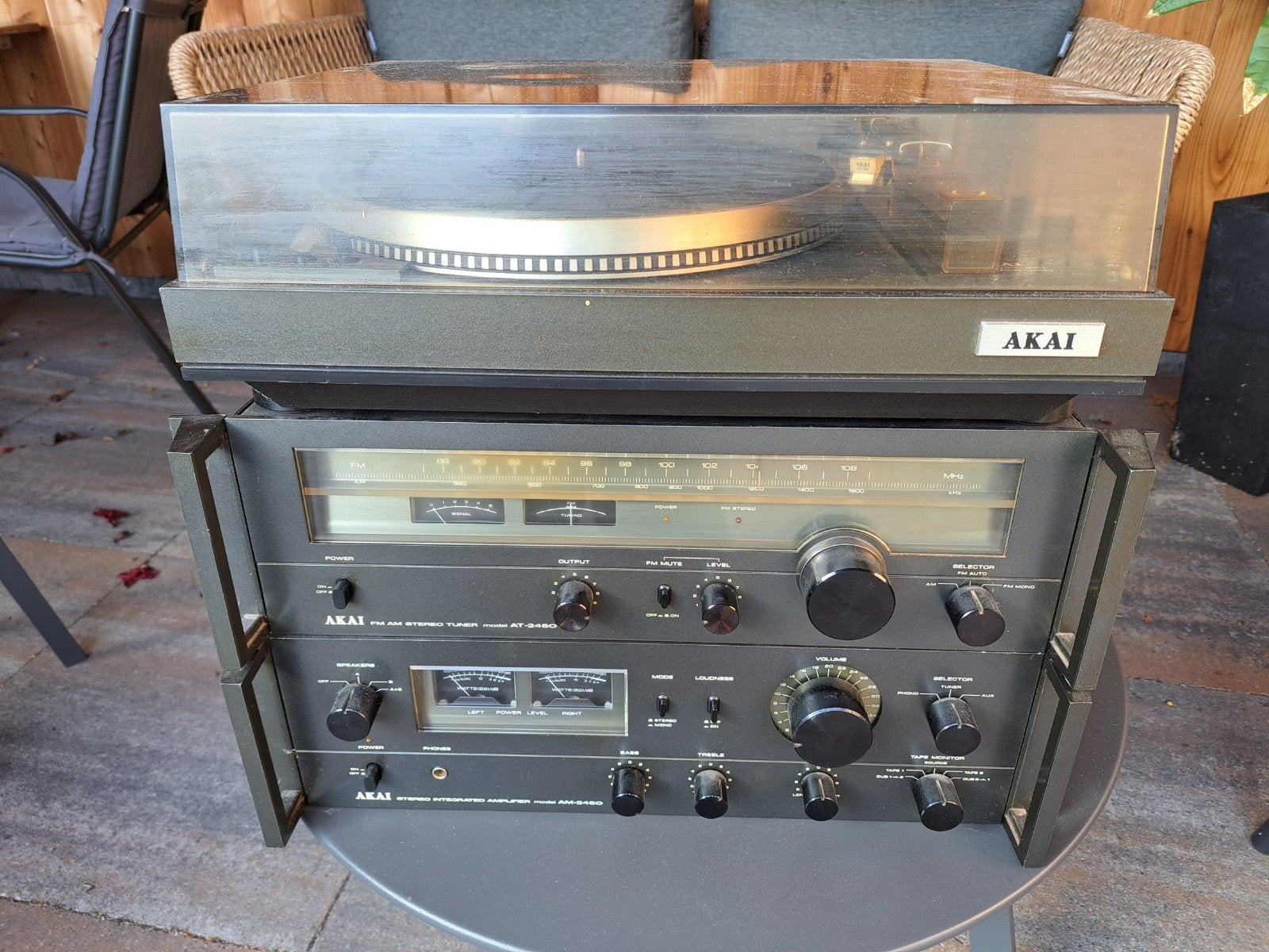 Akai Vintage Stereo Set: Platenspeler, Tuner, Versterker, Ophalen, Gebruikt, Tuner of Radio, Losse componenten