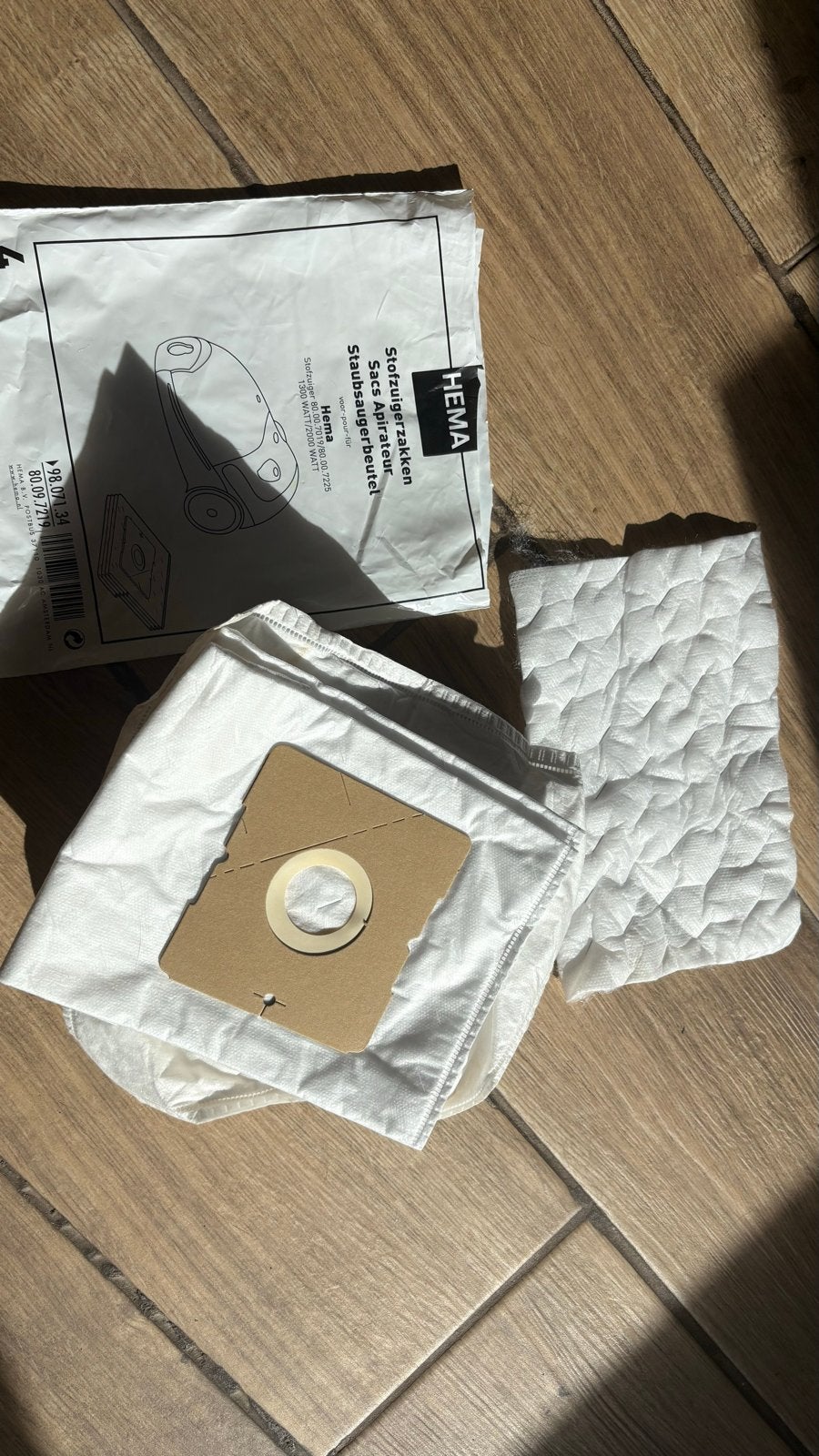 HEMA stofzuigerzakken + filter (6 stuks), Stofzak, Nieuw, Ophalen of Verzenden, Sledestofzuiger