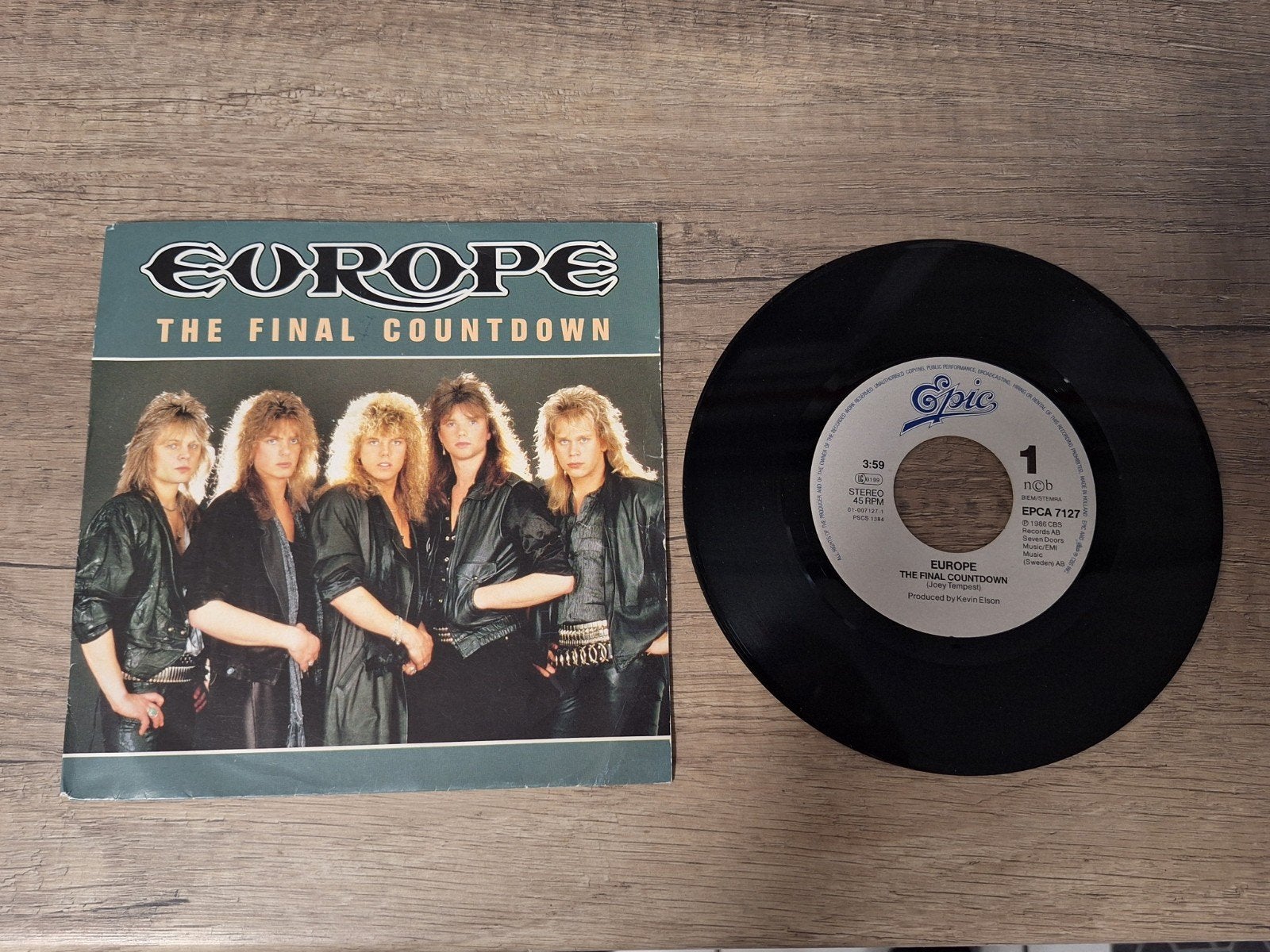Europe - The Final Countdown / On Broken Wings 7 inch vinyl, Gebruikt, 7 inch, EP, Rock en Metal