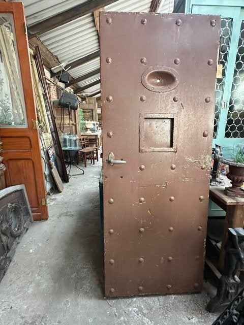 antieke deur gevangenis celdeur geklonken stoere unieke, Doe-het-zelf en Verbouw, Deuren en Horren, Gebruikt, 120 cm of meer, Binnendeur