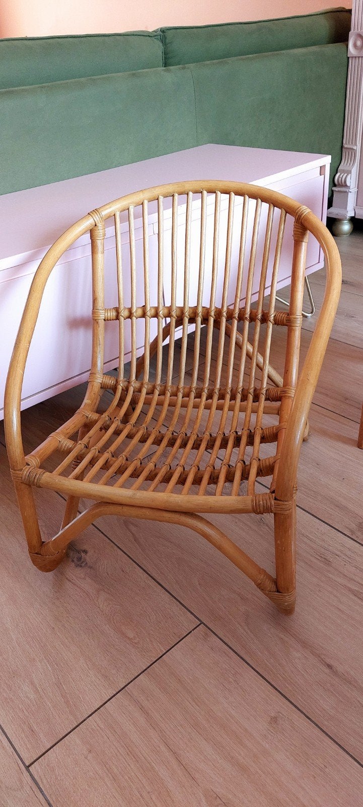 Vintage bamboe kinderstoel, Kinderen en Baby's, Kinderstoelen, Ophalen, Gebruikt, Overige typen