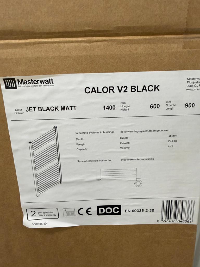 Masterwatt calor v2 black elektrische radiator, Doe-het-zelf en Verbouw, Verwarming en Radiatoren, Ophalen, Radiator, Nieuw, Minder dan 60 cm