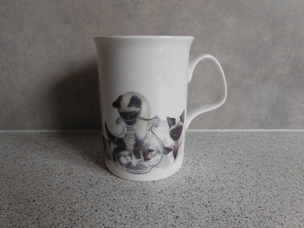Mok Fine Bone China Cat Lovers Siamees Roy Kirkham, Overige merken, Zo goed als nieuw, Overige stijlen, Porselein