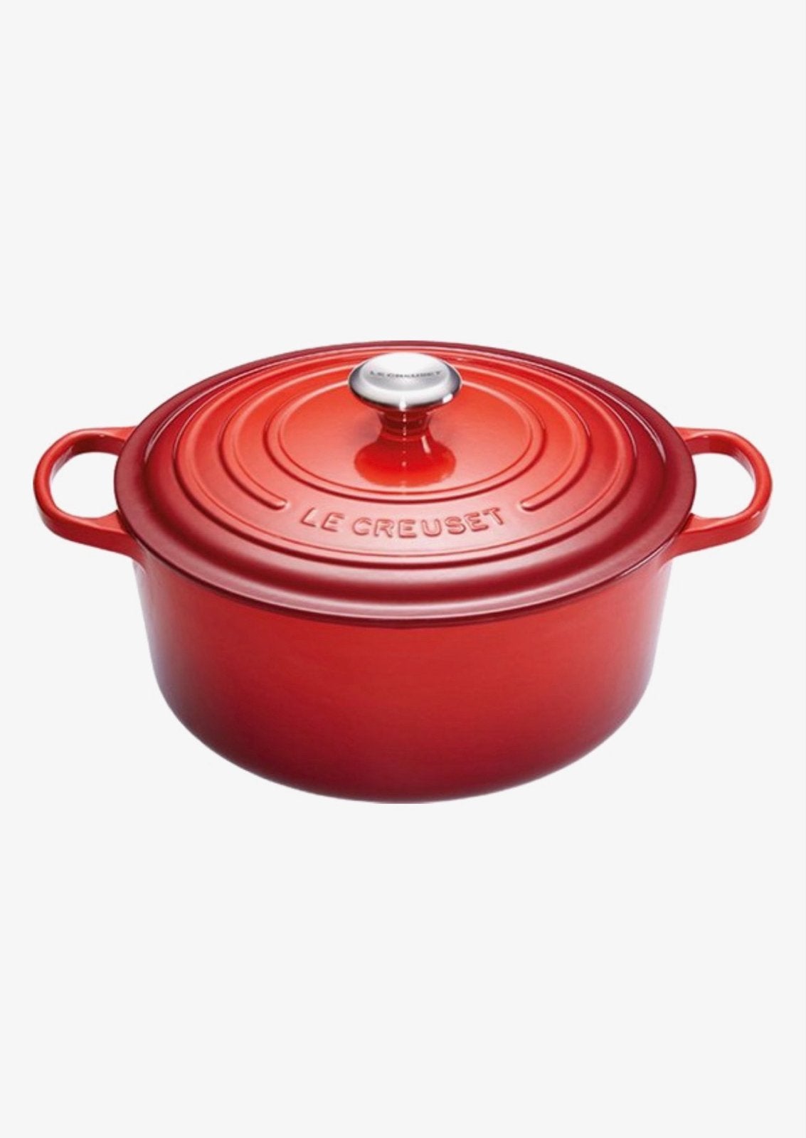 Le Creuset Braadpan - Kersenrood - 24 cm, Ophalen, Le Creuset, Zo goed als nieuw, Geschikt voor inductie