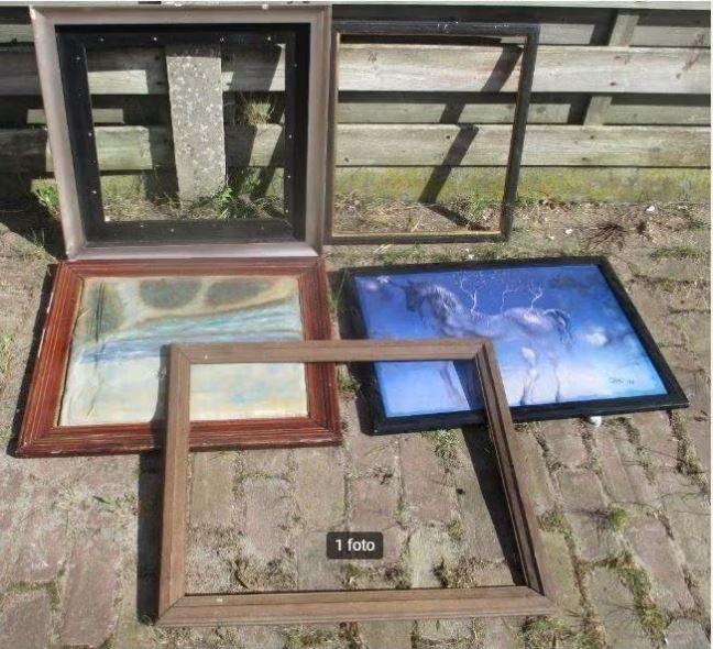 5 Oude Houten Lijsten - allerlei, Minder dan 50 cm, Gebruikt, Ophalen of Verzenden, Minder dan 50 cm