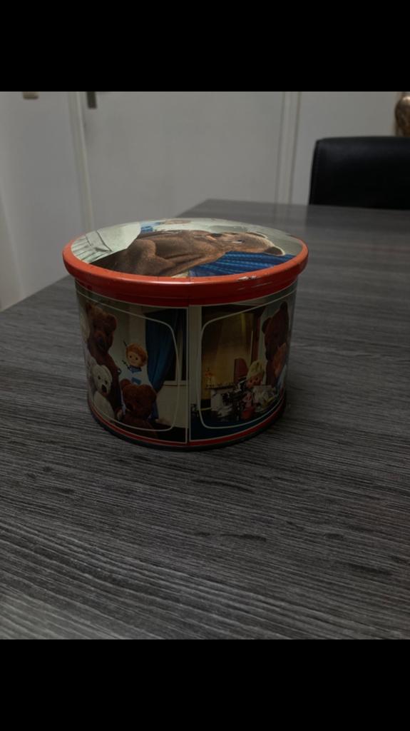 Vintage blik franse televisie serie,bonne nuit les petits, Verzamelen, Blikken, Ophalen, Gebruikt, Overige, Overige merken