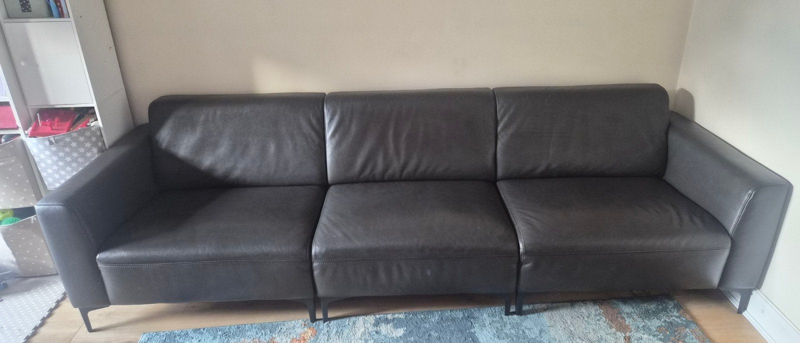 Comfortabele grote 3-zitsbank, Ophalen, 250 tot 300 cm, Gebruikt, Rechte bank