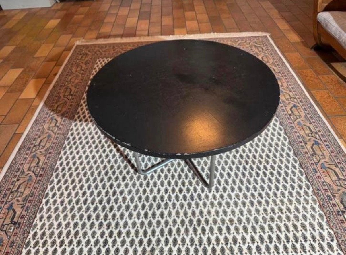 Vintage Bauhaus zwart ronde salontafel model 501., Ophalen