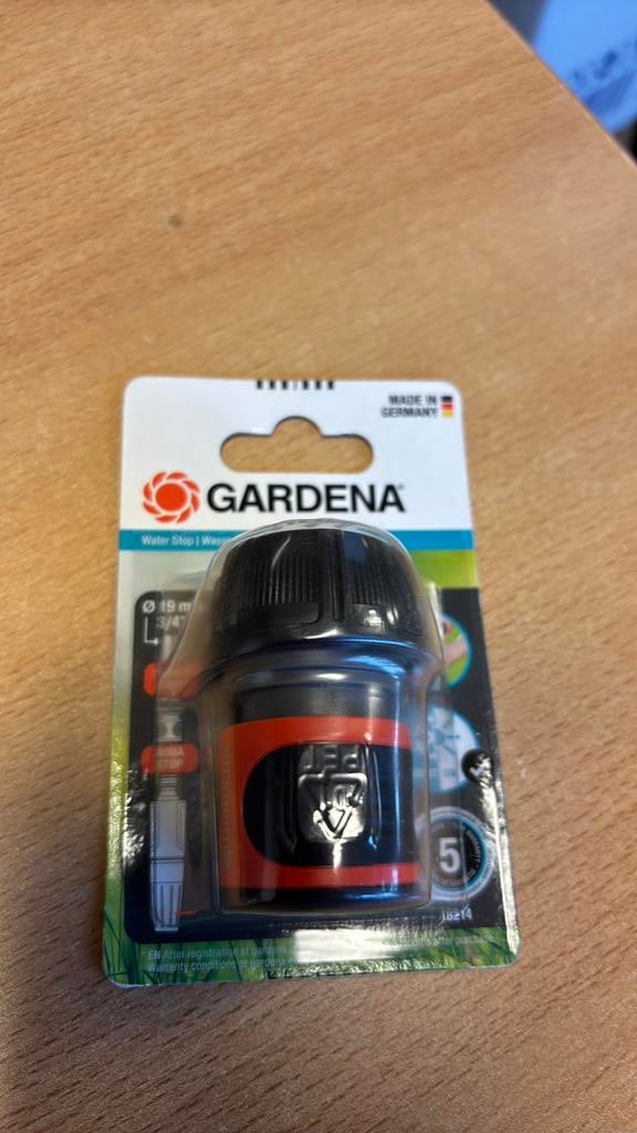 Gardena 18214 Waterstop 19mm, Tuin en Terras, Tuinslangen, Ophalen of Verzenden, Nieuw, Tuinslangkoppeling