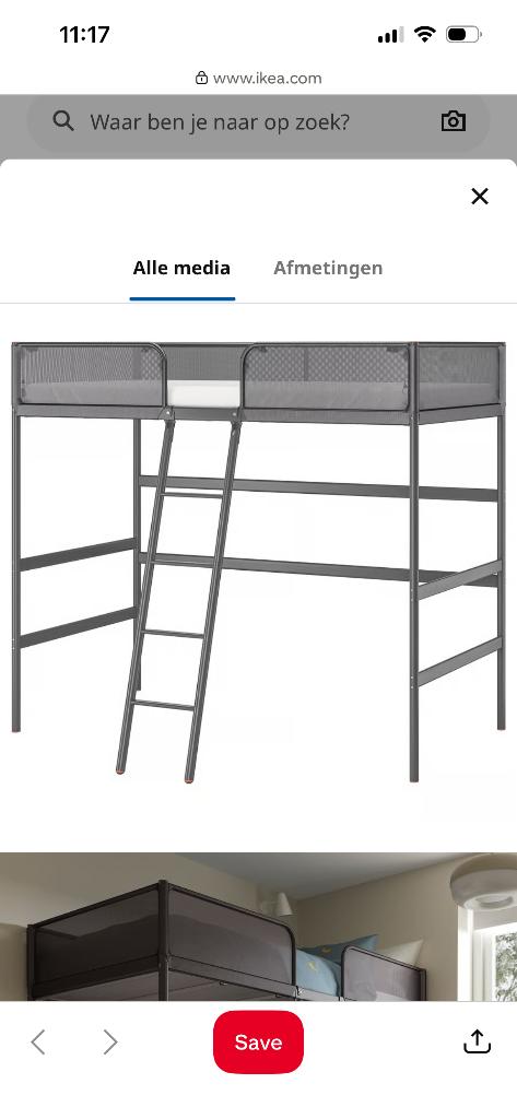 Tuffing loft bed Ikea, Huis en Inrichting, Ophalen, Gebruikt, 90 cm, Eenpersoons