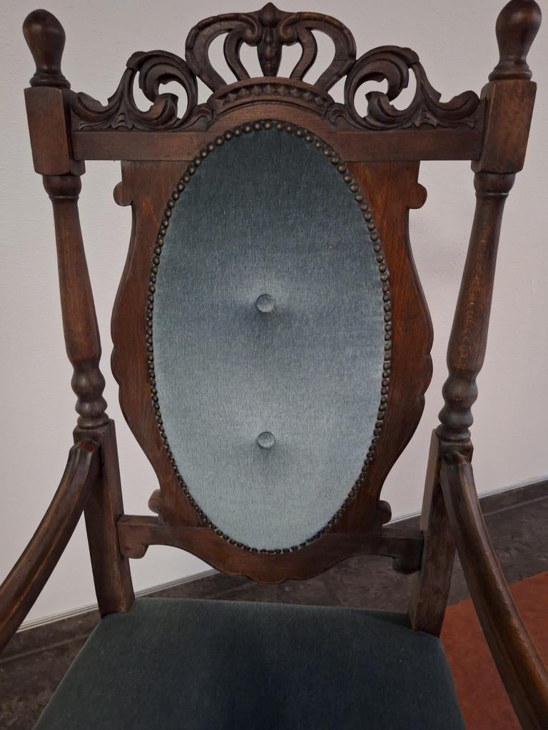 Antieke Victoriaanse armstoel - Elegante houten stoel, Antiek en Kunst, Antiek | Meubels | Stoelen en Banken, Ophalen of Verzenden