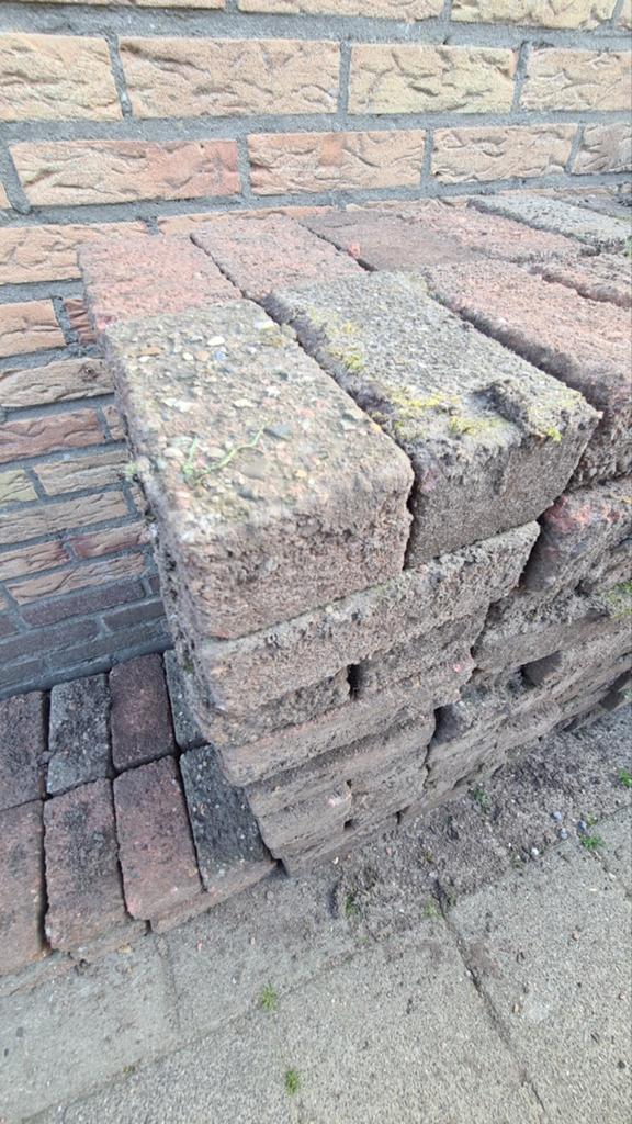 Partij klinkers 21x10x7cm - ca. 16m2, Ophalen, Gebruikt, Klinkers, 10 m² of meer