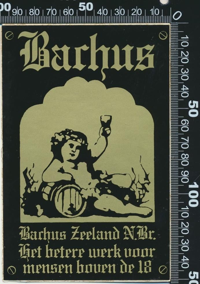 Sticker: Bachus - Het betere werk - Zeeland, Ophalen of Verzenden, Zo goed als nieuw, Bedrijf of Vereniging