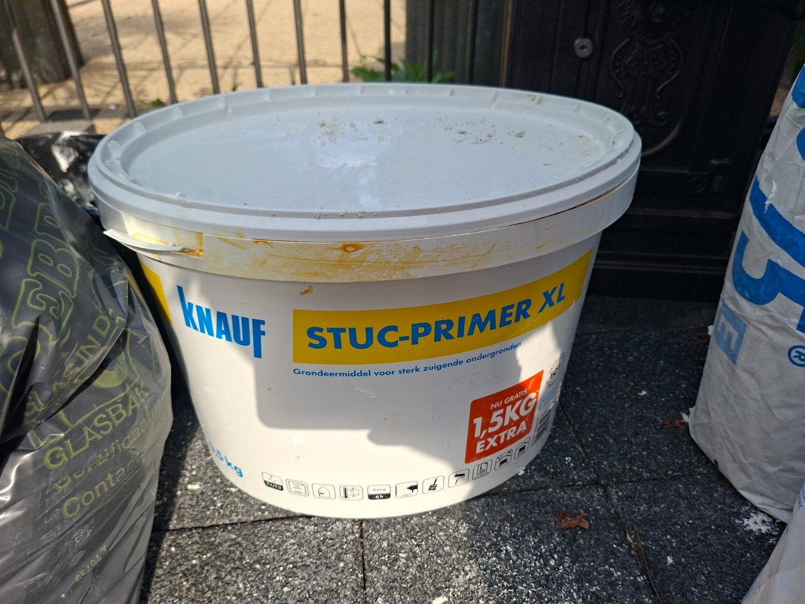 Knauf Stuc-Primer XL, Doe-het-zelf en Verbouw, Verf, Beits en Lak, 15 tot 20 liter, Ophalen, Gebruikt, Geel