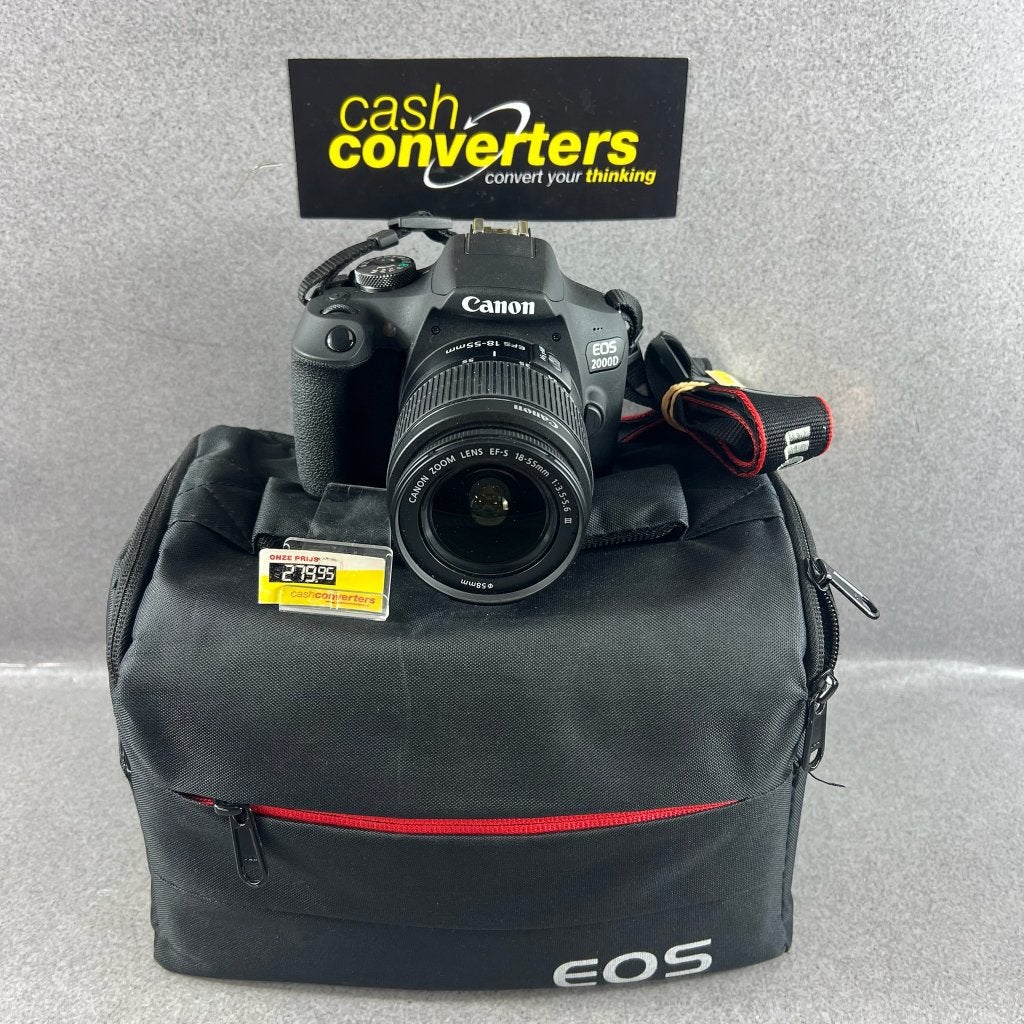 Canon Eos 2000D + 18-55mm | tas, adapter | 413598, Gebruikt, Spiegelreflex, Canon, Ophalen of Verzenden