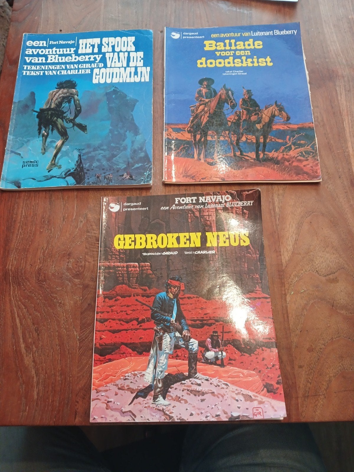 3 gebruikte stripboeken van Luitenant Blueberry, Meerdere stripboeken, Ophalen of Verzenden, Gelezen