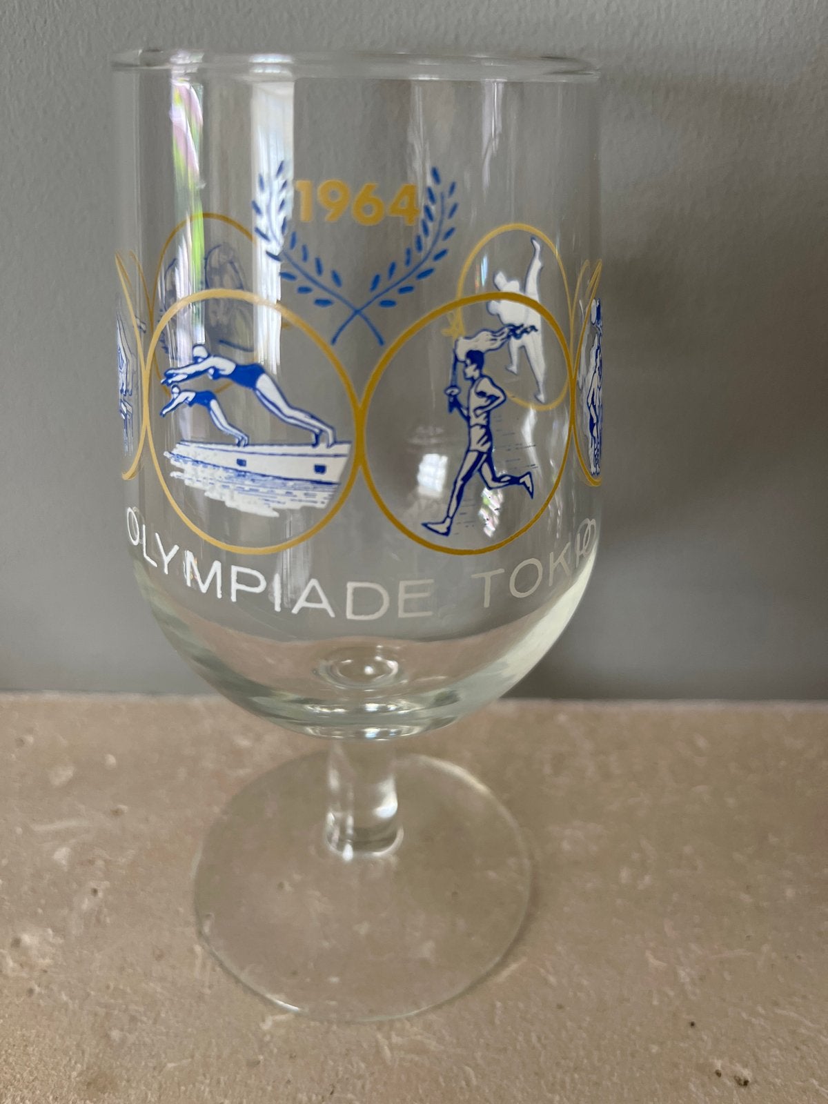 Vintage Olympische Spelen Tokio 1964 Glas, Ophalen