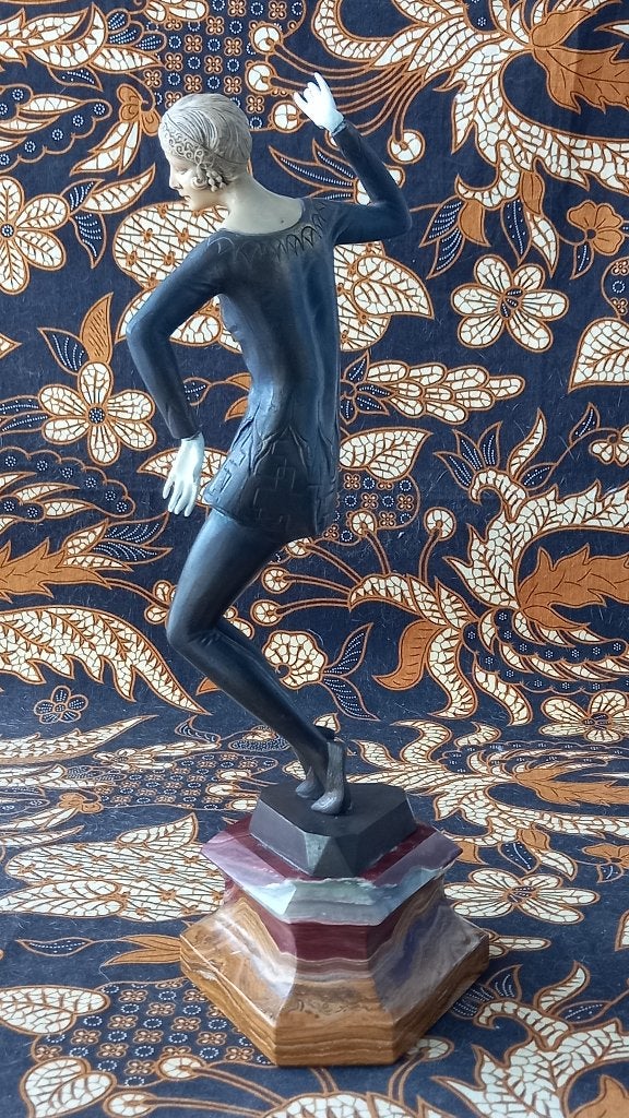 Prachtig brons Art Deco beeld van een dansende vrouw 37 cm., Antiek en Kunst, Antiek | Koper en Brons, Ophalen of Verzenden, Brons