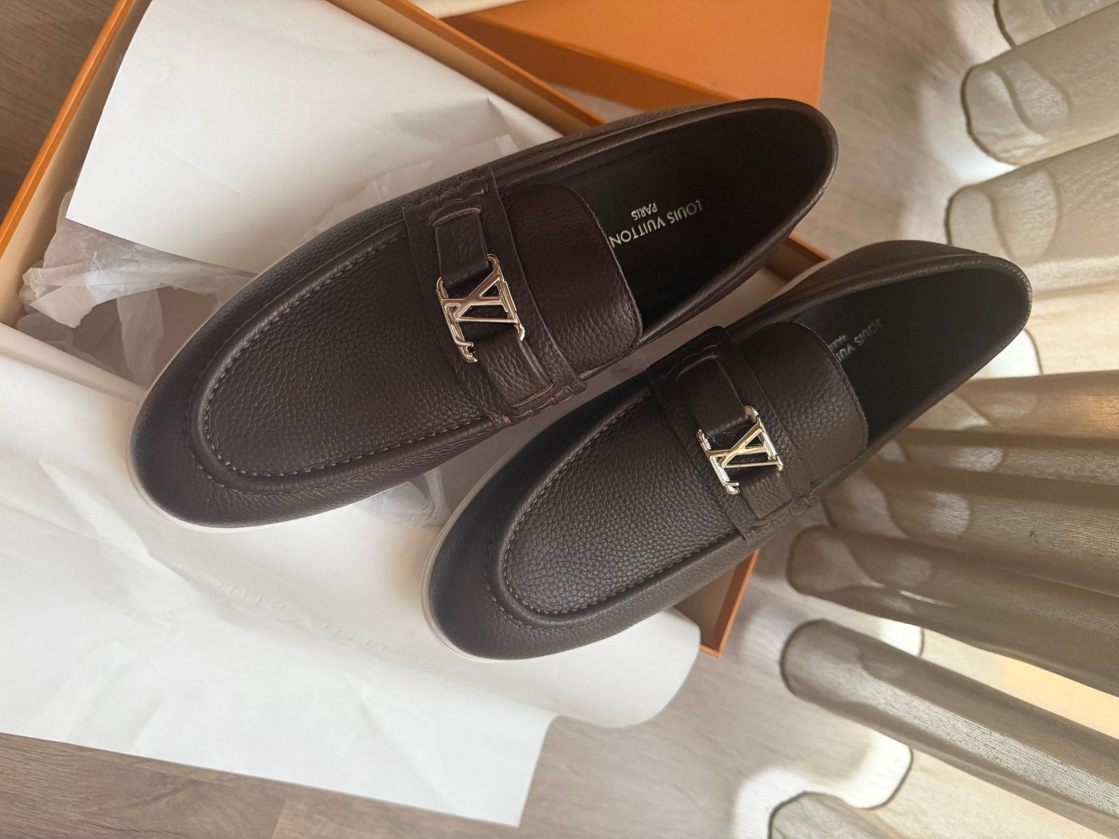 Louis Vuitton heren leren bruine loafers/instappers maat: 40, Kleding | Heren, Loafers, Bruin, Verzenden, Nieuw