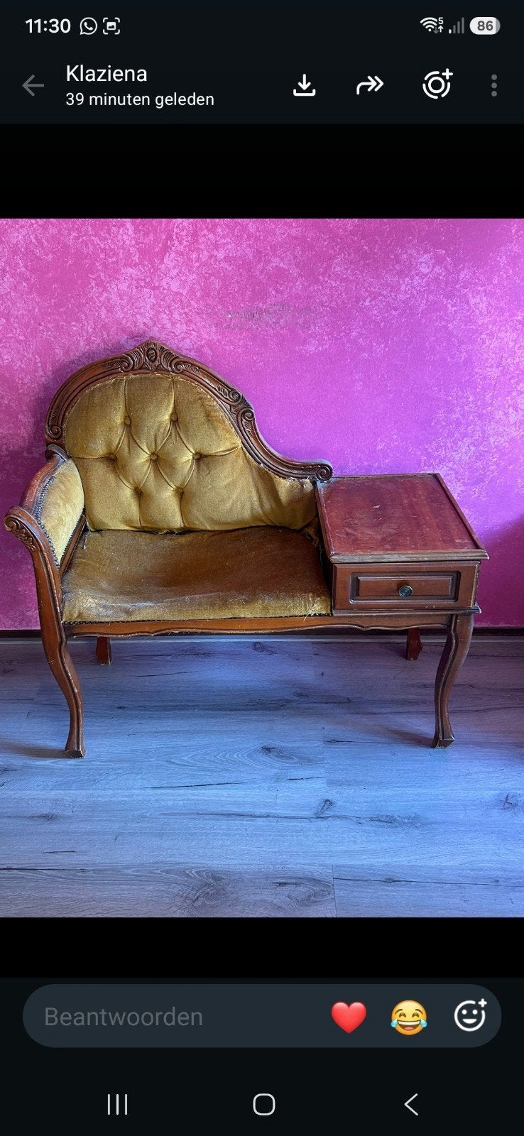 Antiek telefoonbankje, Antiek en Kunst, Ophalen