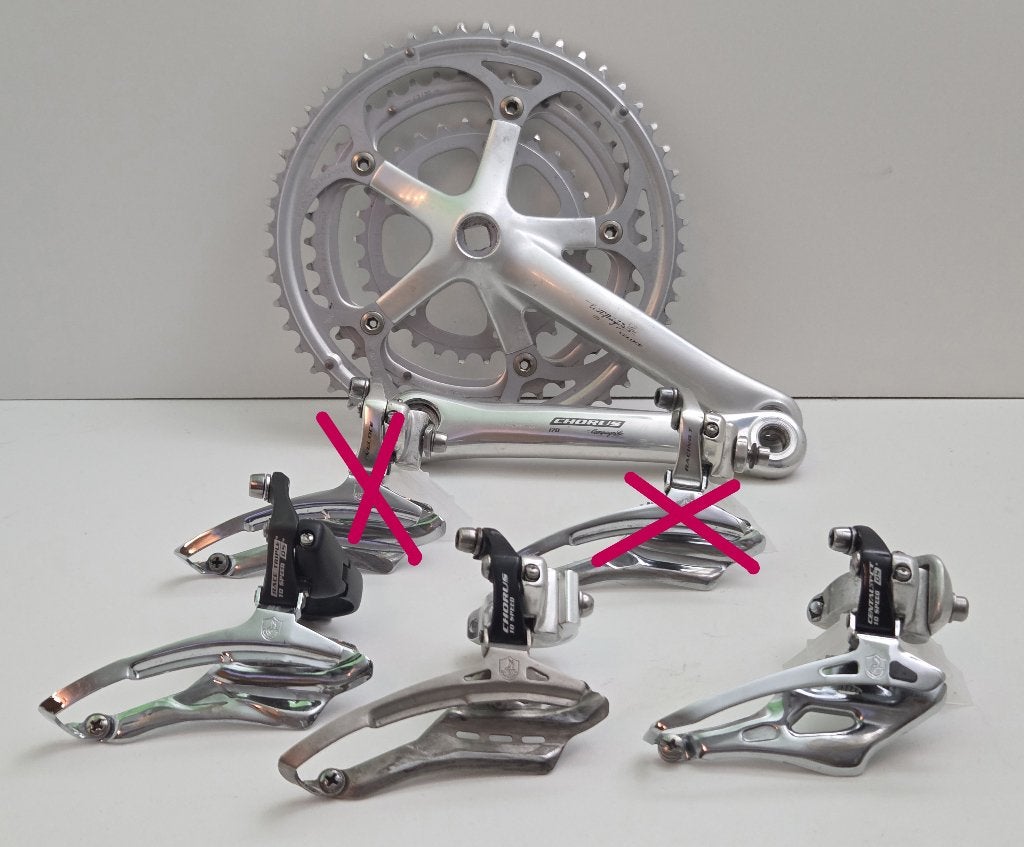 Campagnolo 3x9/10-speed  – Front Derailleurs & Crankset, Gebruikt, Ophalen of Verzenden, Aluminium, Racefiets