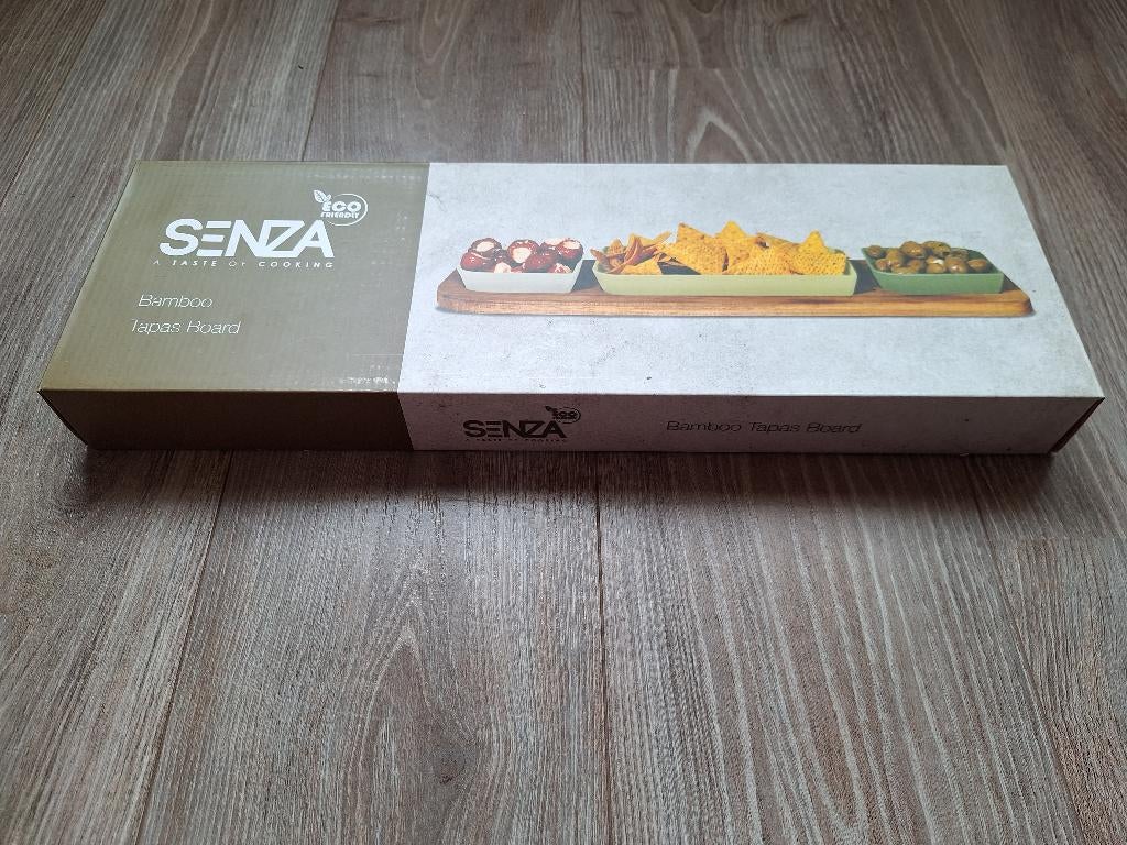 Senza bamboe tapas bord met 3 schaaltjes, Overige materialen, Overige typen, Nieuw, Ophalen of Verzenden