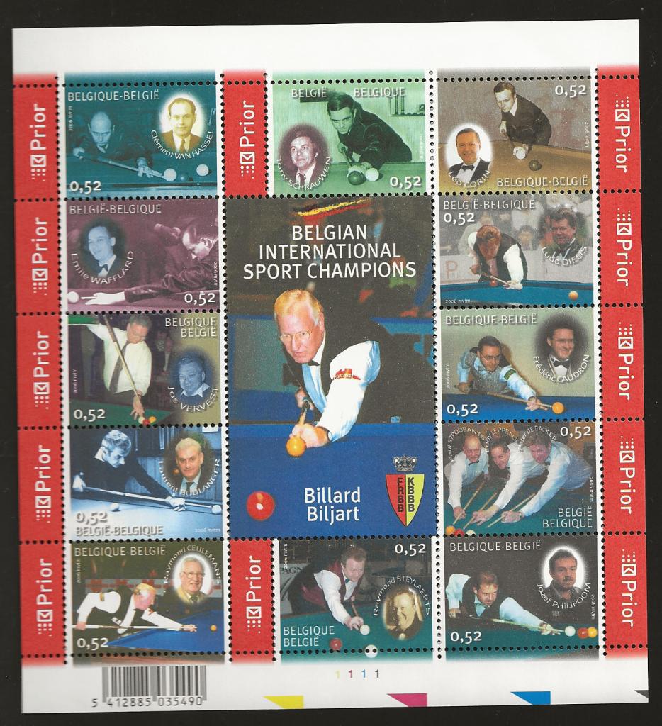 Belgie vel kampioenschap biljarten no mi 3551/62, postfris, Ophalen of Verzenden, Postfris