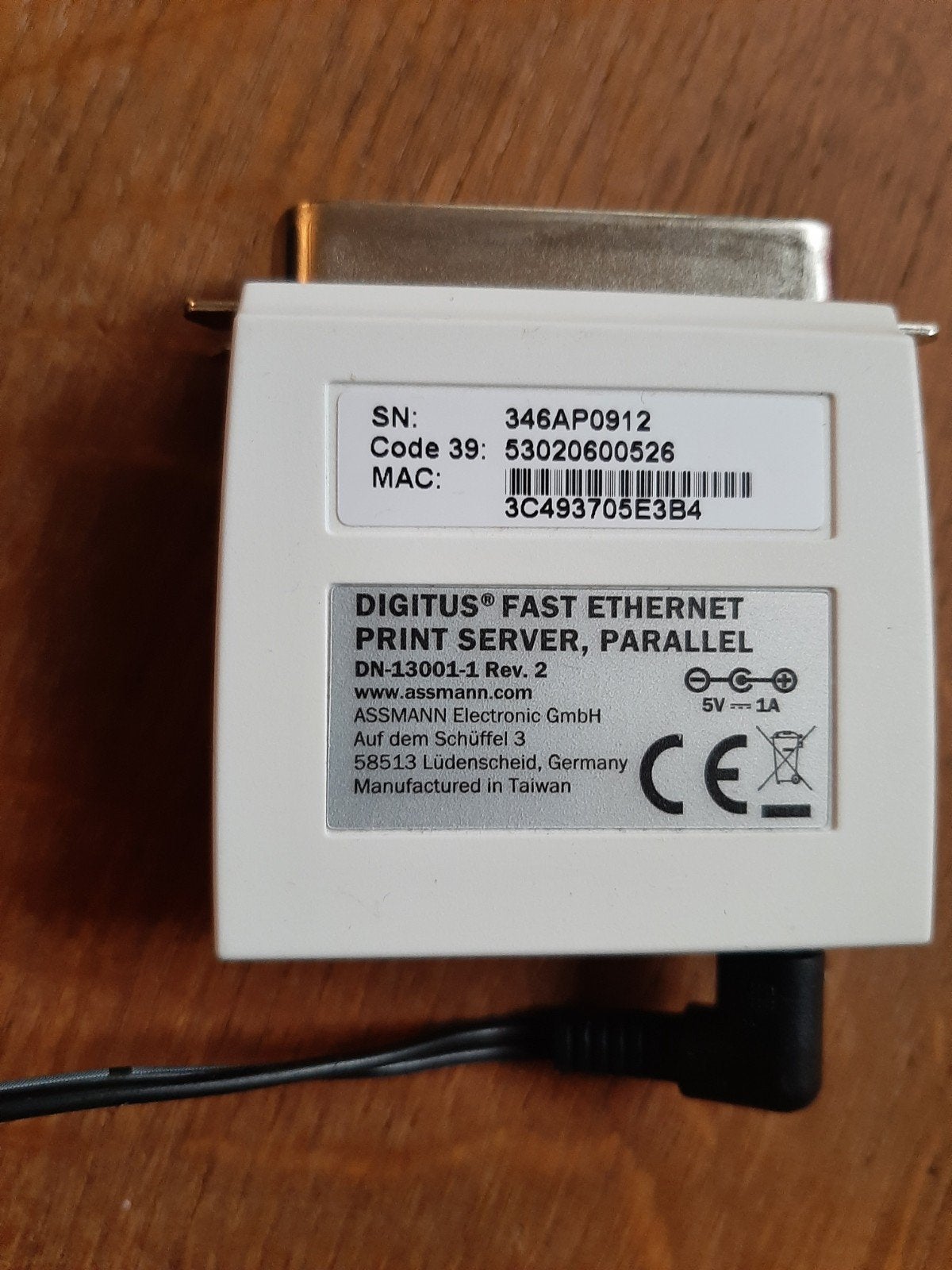 Digitus Fast Ethernet Print Server Parallel, Digitus, Printer, Ophalen of Verzenden, Zo goed als nieuw
