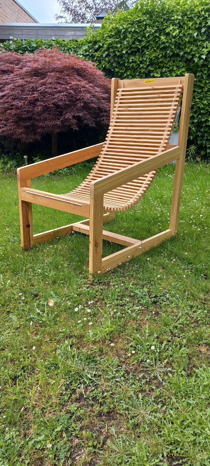 Volledig houten zit/ligstoel - Brits design, Huis en Inrichting, Ophalen