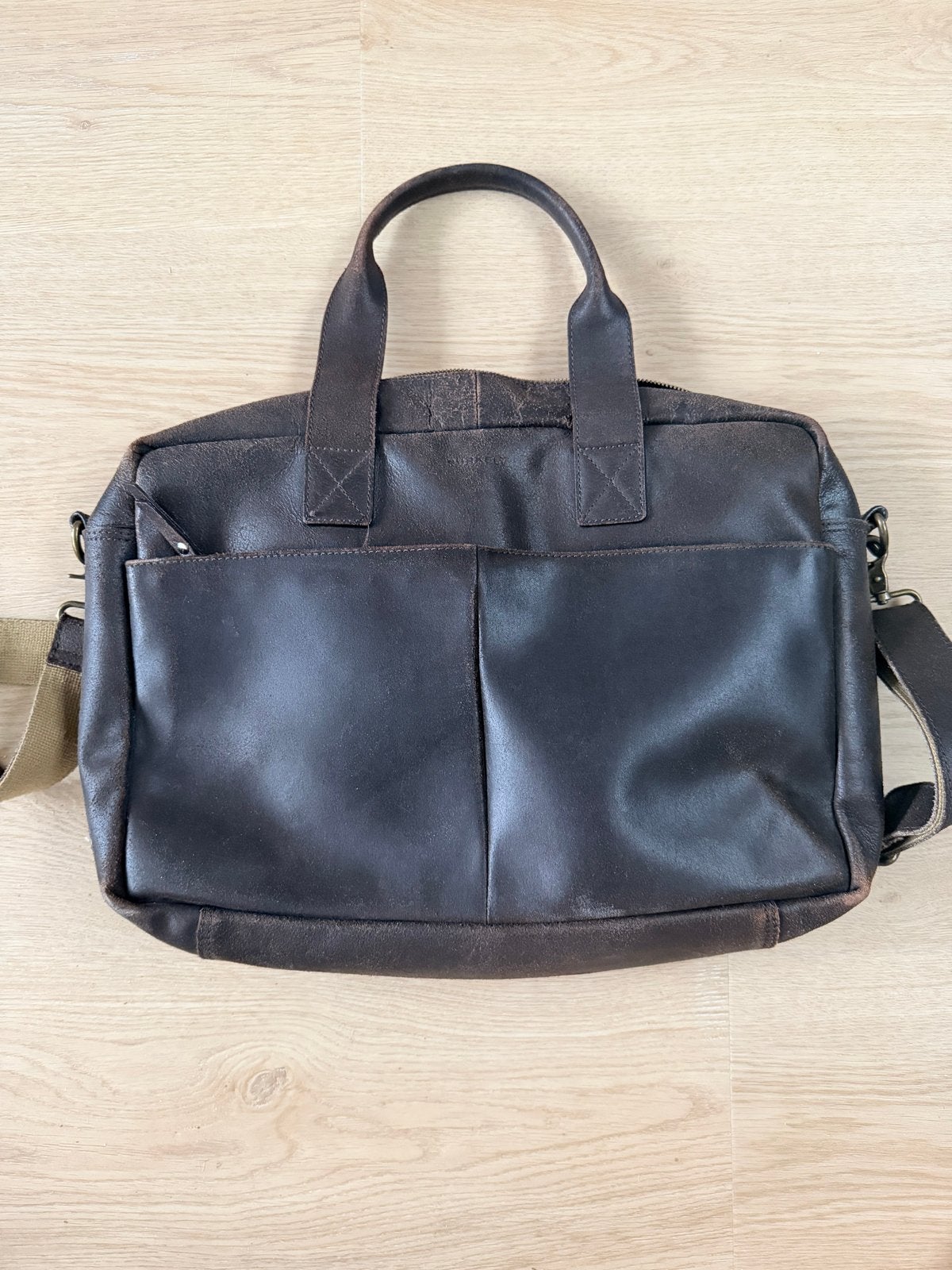 Burkely Leren Schouder Laptop Tas - Bruin, Sieraden, Tassen en Uiterlijk, Tassen | Schoudertassen, Overige merken, Gebruikt, Bruin