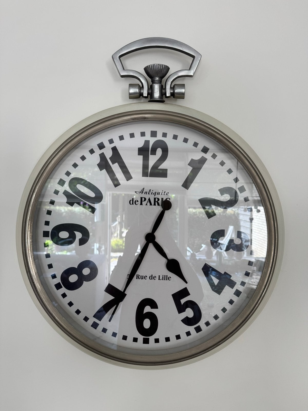 Grote wandklok in zakhorloge-stijl, Huis en Inrichting, Woonaccessoires | Klokken, Wandklok, Vintage, Analoog, Ophalen of Verzenden