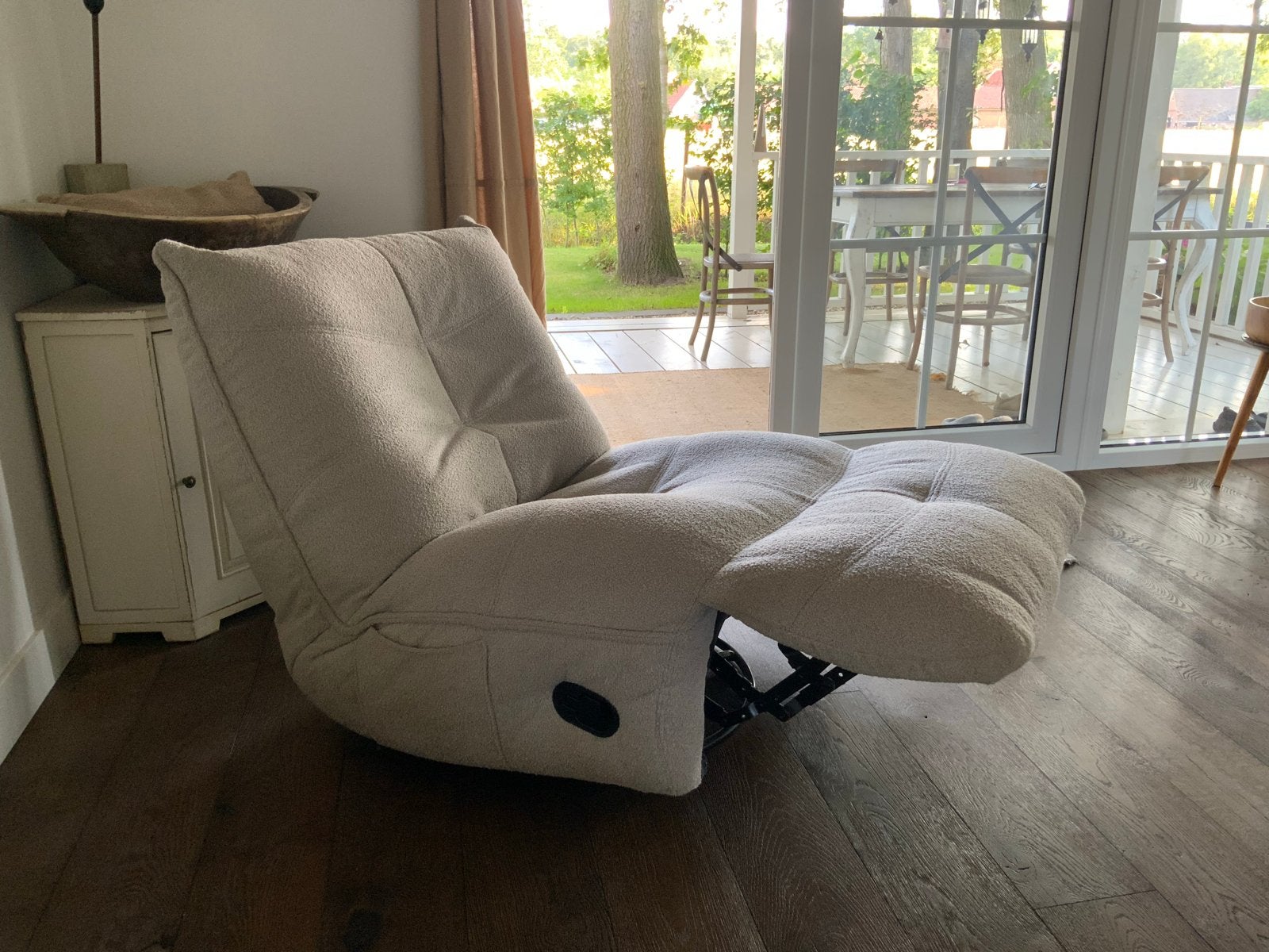 Relaxfauteuil Just Chill Home67/  Lab 51- Naturel Bouclé, Ophalen, Nieuw, Metaal, 75 tot 100 cm