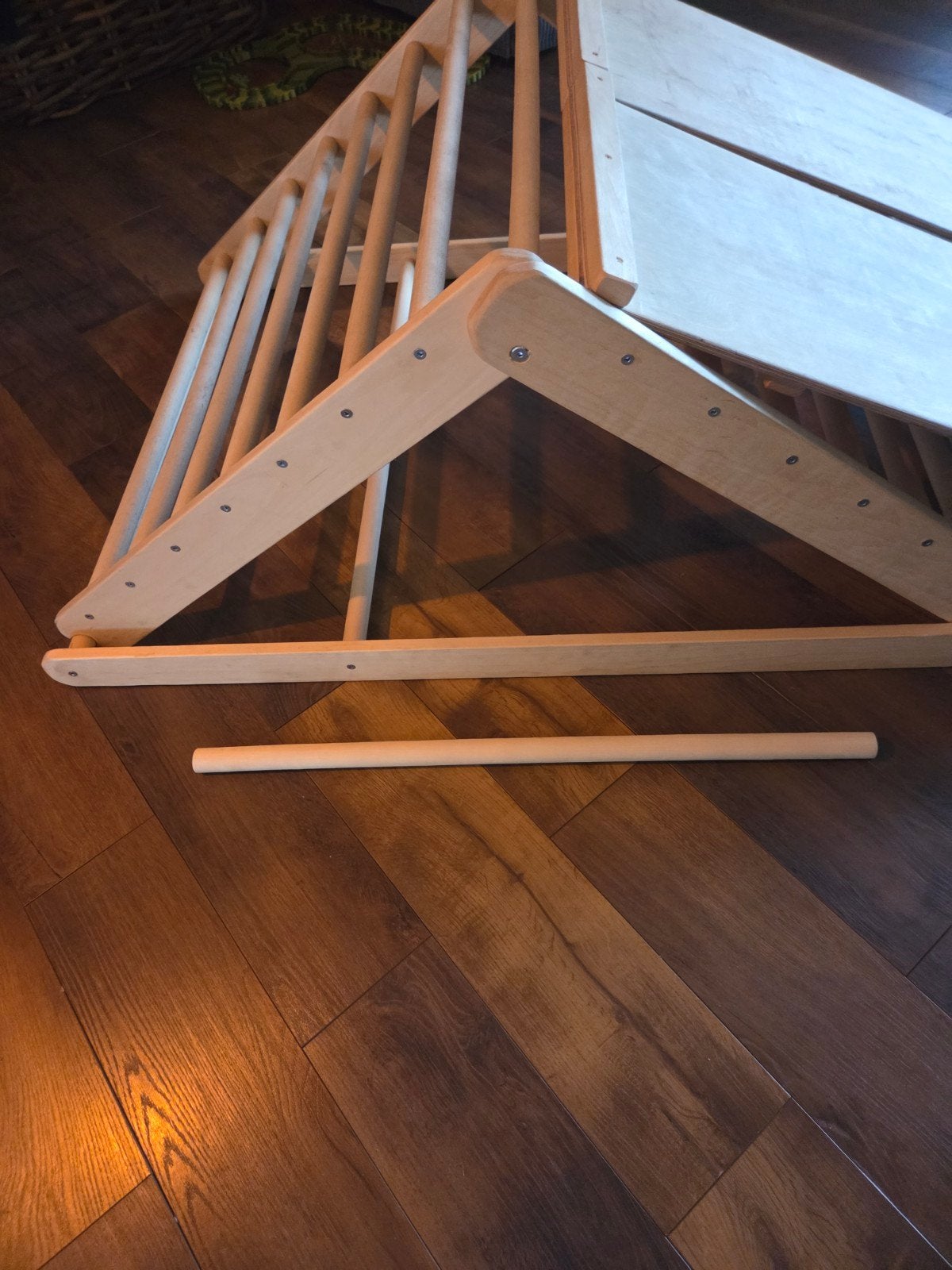 Houten Klimrek met Glijbaan/Klimwand - Montessori Speelgoed, Ophalen, Zo goed als nieuw, Glijbaan