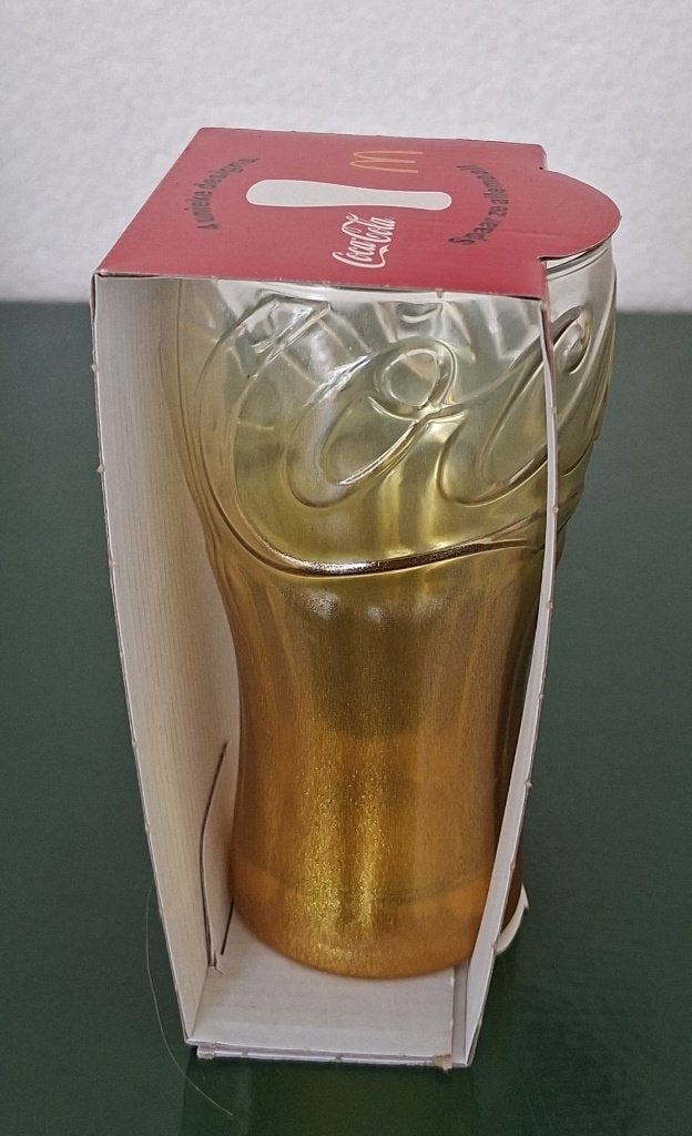 Coca Cola glas McDonald's 2024, goudkleurig, nieuw, Ltd.Ed., Ophalen of Verzenden, Nieuw, Gebruiksvoorwerp