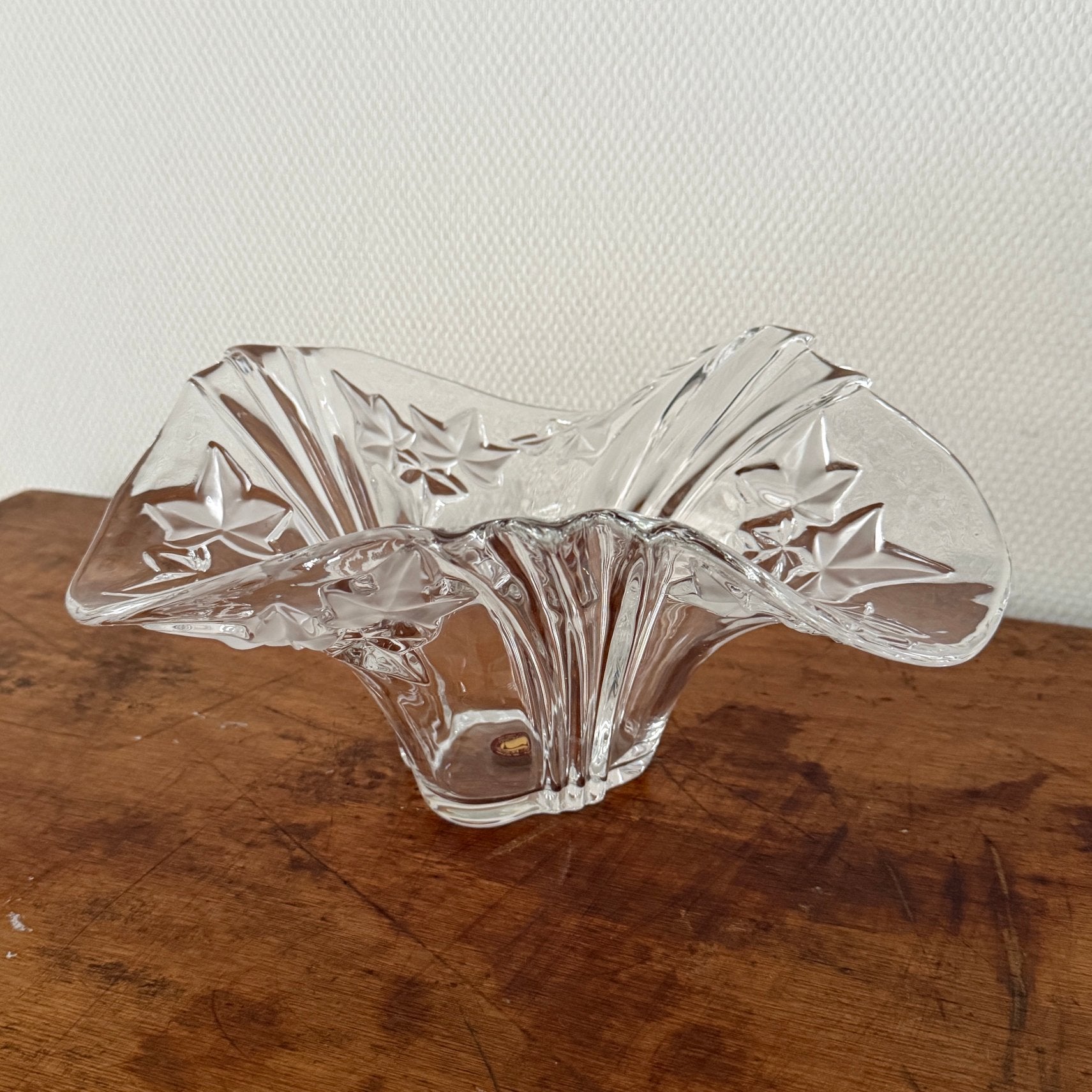 Vintage Walther Glas schaal – klimop decor – Made in Germany, Ophalen of Verzenden